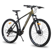 Load image into Gallery viewer, Hiland 29 Inch Mountain Bike for Men Adult Bicycle Aluminum Hydraulic Disc-Brake 16-Speed 18 Inch with Lock-Out Suspension Fork Urban Commuter City Bicycle Gold Black
