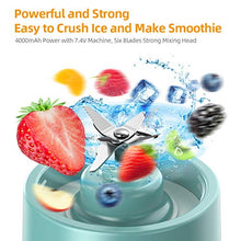Load image into Gallery viewer, [2020 Upgraded Version]Hotsch Portable Blender, Personal Size Blender Juicer Cup for Juice Crushed Ice Smoothies and Shakes, 4000mAh USB Rechargeable with Six Blades, Mini Blender for Sports, Office, Travel, Gym and Outdoors
