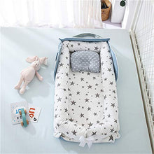 Load image into Gallery viewer, Abreeze Baby Bassinet for Bed Bedside Cribs -Grey Stars Baby Lounger - Breathable &amp; Hypoallergenic Co-Sleeping Baby Bed - 100% Cotton Portable Crib for Bedroom/Travel 0-24 Months
