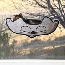 Load image into Gallery viewer, K&amp;H PET PRODUCTS EZ Mount Window Bed Kitty Sill Gray with Kitty Face 27 X 11 X 6 Inches
