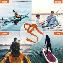 Load image into Gallery viewer, 6 Pieces Kayak Paddle Leash Stretchable Paddle Rope Nylon Adjustable Kayak Coiled Rod Leash Lanyard Kayak Traction Rope for Kayak Canoe SUP Paddles Surfboard Fishing Poles Rods Accessories (Orange)
