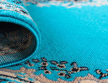 Load image into Gallery viewer, Unique Loom Reza Area Rug, 5' x 8', Turquoise
