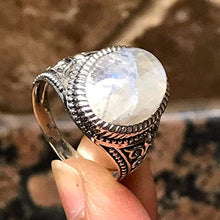 Load image into Gallery viewer, Natural Rainbow Moonstone 925 Sterling Silver Men's Ring Size 8, 9, 9.75, 10, 11, 12, 13

