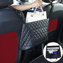 Load image into Gallery viewer, BUJOYWOD Purse Holder for Car Net Pocket Handbag Holder, Upgraded Purse Holder for Car Organizer and Storage, Car Handbag Holder for Extra Storage (Leather Black)
