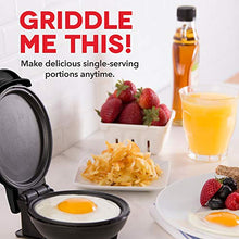 Load image into Gallery viewer, Dash DMS001BK Mini Maker Electric Round Griddle for Individual Pancakes, Cookies, Eggs &amp; other on the go Breakfast, Lunch &amp; Snacks with Indicator Light + Included Recipe Book - Black

