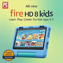 Load image into Gallery viewer, Amazon Fire HD 8 Kids tablet, 8" HD display, ages 3-7, includes 2-year worry-free guarantee, Kid-Proof Case, 32 GB, (2022 release), Blue
