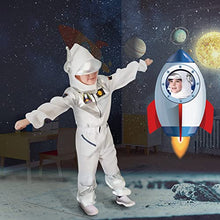 Load image into Gallery viewer, Kids Astronaut Costume - Realistic Astronaut Jumpsuit with Detachable Helmet, Space Suit for Halloween Cosplay (Kids-L (6-7yr), White)
