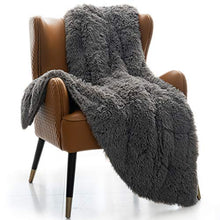 Load image into Gallery viewer, Mr.Sandman Faux Fur Sherpa Weighted Blanket for Full/Queen Size Bed, Super Soft Long Fur Throw Blanket for Bed Couch Chair Photo Props - 60"×80" 15lbs, Modern Grey
