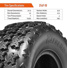 Load image into Gallery viewer, HALBERD ATV Tires, 21x7-10 20x10-9 Sport Quad ATV Tires, 4PR 21x7x10 20x10x9 All-Terrain Tires Compatible for Yamaha Raptor 350 700 YFZ450 Polaris Outlaw 525 Predator 500(4 Pack, Tubeless)
