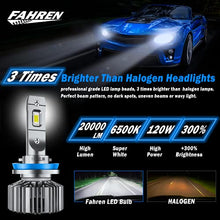 Load image into Gallery viewer, Fahren H11/H9/H8 Low Beam 9005/HB3 High Beam LED Headlight Bulbs Combo, 20000 Lumens 6500K Cool White Super Bright LED Headlights Conversion Kits IP68 Waterproof, Pack of 4

