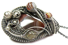 Load image into Gallery viewer, Lake Superior Agate and Sterling Silver Pendant
