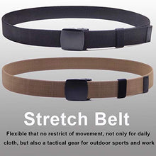 Load image into Gallery viewer, Hoanan 2-Pack Elastic Stretch Belt, Men’s Plus Size No Metal Nylon Tactical Hiking Belt(black/brown-up to 42")
