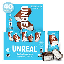 Load image into Gallery viewer, UNREAL Coconut Bars | 3g Sugar | Certified Vegan, Gluten Free, Fair Trade, Non-GMO | No Sugar Alcohols or Soy, Dark Chocolate, 40 Count

