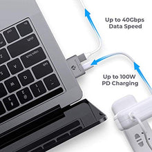 Load image into Gallery viewer, Afterplug Dual Type-C Short Extender, USB-C Thunderbolt 3 Female to Male Extension Adapter, 40Gbps, 100W PD, 5k Video for MacBook Pro 2020 2019 2018 2017 13" 15" 16" &amp; MacBook Air with Case Cover

