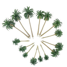 Load image into Gallery viewer, NUOLUX Model Tree Coconut Palm Trees Scenery Model Miniature Railroad Diorama Layout Architecture Trees for DIY Scenery Landscape, Natural Green 5 Size 15Pcs

