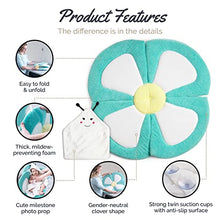 Load image into Gallery viewer, Organic Bamboo Baby Bath Flower Sink Insert Giftable 4PC Set | Baby Sink Bath Cushion, Bee Towel &amp; Washcloth | Flower Baby Bath Sink Insert Infant Tub | Flower Bath Baby Bather for Newborns
