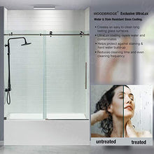 Load image into Gallery viewer, WOODBRIDGE Frameless Sliding Bathtub Door, 56"-60" Width, 62" Height, 3/8" (10 mm) Clear Tempered Glass, Brushed Nickel Finish, Designed for Smooth Door Closing and Opening. MBSDC6062-B4
