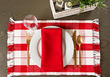 Load image into Gallery viewer, DII Christmas Basics Cotton Holiday Tabletop Collection, Placemat Set, 13x19, Red Tinsel, 6 Piece
