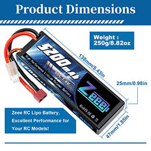 Load image into Gallery viewer, Zeee 7.4V Lipo Battery 2S 50C 5200mAh Lipos Hard Case with Dean-Style T Connector for RC Car Trucks 1/8 1/10 RC Vehicles(2 Packs)
