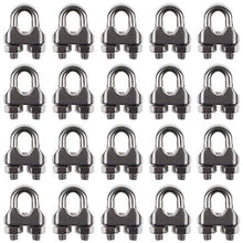 Load image into Gallery viewer, DYWISHKEY Pack of 20, 1/8 Inch M3 Stainless Steel Wire Rope Cable Clip Clamp
