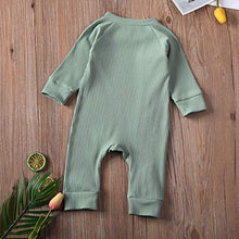 Load image into Gallery viewer, Kuriozud Unisex Baby Boy Girl Zipper Romper Jumpsuit One Piece Outfits (Light Green,0-3 Months)
