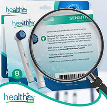 Load image into Gallery viewer, Compatible with Oral-B Electric Toothbrush Sensitive Replacement Head Generic - 8-Pack | Gentle-Action Tooth Brush Heads with Dupont Bristles | Sensitive Gums &amp; Teeth &amp; Gentle Whitening Action | Braun
