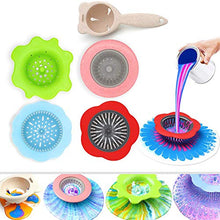 Load image into Gallery viewer, Acrylic Pouring Strainers, Angela&amp;Alex 5 PCS Flow Painting Tools Christmas DIY Kits Drawing Sets Flower Strainers Plastic Silicone Drain Basket Unique Pattern Train Art Supplies

