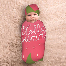 Load image into Gallery viewer, Strawberry Hello Summer Baby Swaddle Cocoon Sack,The Simple Swaddle with Beanie Set ,Soft Stretchy Comfortable Receiving Blanket for Infants &amp; Newborns 0-6 Months
