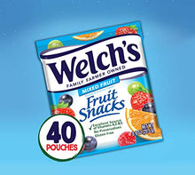 Load image into Gallery viewer, Welch's Fruit Snacks, Mixed Fruit, Gluten Free, Bulk Pack, 0.9 oz Individual Single Serve Bags 40 Count (Pack of 1)
