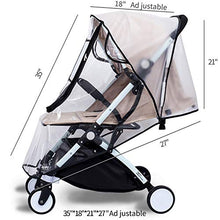 Load image into Gallery viewer, Bemece Stroller Rain Cover Universal, Baby Travel Weather Shield, Windproof Waterproof, Protect from Dust Snow (Black-M)
