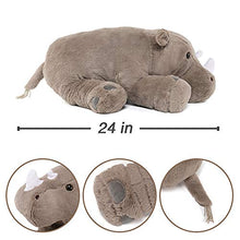 Load image into Gallery viewer, Tezituor 24 Inches Rhino Stuffed Animals - Big Rhino Plush Toy Cute Soft Gift for Boy Girl Kids, Gray
