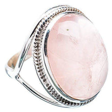 Load image into Gallery viewer, Rose Quartz Silver Ring 925 Solid Sterling Silver Handmade Jewelry Size 3-13 US
