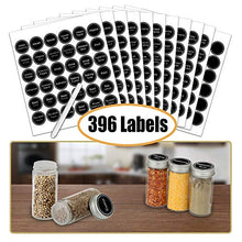 Load image into Gallery viewer, SWOMMOLY Spice Rack Organizer with 24 Empty Round Spice Jars, 396 Spice Labels with Chalk Marker and Funnel Complete Set, for Countertop, Cabinet or Wall Mount
