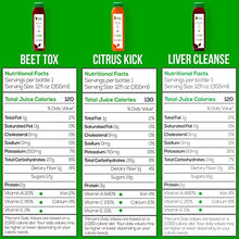 Load image into Gallery viewer, 7 Day Juice Cleanse by Raw Fountain, All Natural Raw Detox Cleanse, Cold Pressed Fruit and Vegetable Juice, Tasty and Energizing, 42 Bottle 12oz, 7 Ginger Shots
