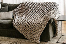 Load image into Gallery viewer, ColeyBear Weighted Chunky Knit Blanket for Home Decor, Bedroom Decor, and Boho Decor | Chunky Yarn Weighted Blankets 100% Guaranteed Not to Shed | Weighted Blanket | Queen Blanket 60" X 80"
