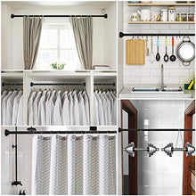Load image into Gallery viewer, Ausemku Shower Curtain Rod Tension - 26-40 Inch Never Rust Non-Slip Spring Tension Curtain Rod No Drilling Stainless Steel Curtain Rod Use Bathroom Kitchen（Black）
