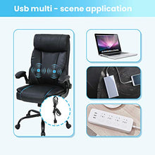 Load image into Gallery viewer, Office Chair Ergonomic Desk Chair PU Leather Computer Chair with Lumbar Support Flip up Armrest Task Chair Rolling Swivel Executive Chair for Women Adults(Black)
