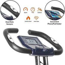Load image into Gallery viewer, leikefitness LEIKE X Bike Ultra-Quiet Folding Exercise Bike, Magnetic Upright Bicycle with Heart Rate,LCD Monitor and easy to assemble 2200 (BLUE)
