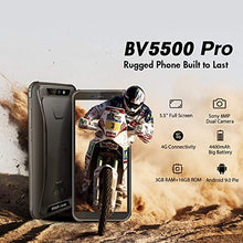 Load image into Gallery viewer, Blackview BV5500 pro- Rugged Cell Phone Unlocked 4G LTE (AT&amp;T/T-Mobile), 5.5 inch FHD+, 4400mAh Battery, 3GB RAM+16GB Memory, Android 9 Rugged Phone, IP68 Waterproof Outdoor Smartphone, Dual SIM/NFC
