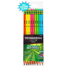 Load image into Gallery viewer, Ticonderoga Neon Pencils, #2 Pre-Sharpened Wood Pencils with Erasers, 18-Count, 13018

