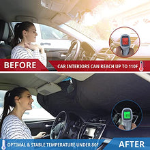 Load image into Gallery viewer, EcoNour Car Windshield Sun Shade with Storage Pouch | Durable 240T Material Car Sun Visor for UV Rays and Sun Heat Protection | Car Interior Accessories for Sun Heat | Classic (59 inches x 29 inches)
