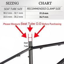 Load image into Gallery viewer, corki Quick Release Bicycle Seatpost Clamp Sandblasting Anodised Aluminum Alloy 34.9MM Red KC89
