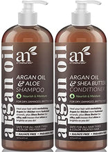 Load image into Gallery viewer, artnaturals Moroccan Argan Oil Shampoo and Conditioner Set - (2 x 16 Fl Oz / 473ml) - Volumizing &amp; Moisturizing - Gentle on Curly &amp; Color Treated Hair
