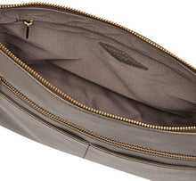 Load image into Gallery viewer, Fossil Women's Fiona Leather Large Crossbody Handbag, Grey
