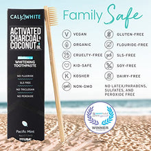 Load image into Gallery viewer, Cali White Activated Charcoal &amp; Organic Coconut Oil Teeth Whitening Toothpaste, Made in USA, Natural Teeth Whitener, Vegan, Fluoride-Free, Sulfate-Free, Organic, Black Tooth Paste, Pacific Mint (4oz)
