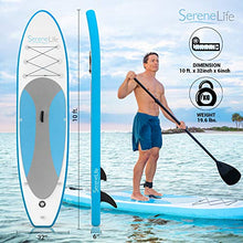 Load image into Gallery viewer, SereneLife Inflatable Stand Up Paddle Board (6 Inches Thick) with Premium Accessories &amp; CarryBag | Wide Stance, Bottom Fin for Paddling, Surf Control, Non-Slip Deck
