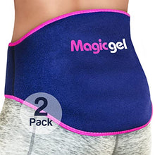 Load image into Gallery viewer, Magic Gel Ice Pack for Back Pain Relief | 2 Pack Lower Back Gel Pack Wrap for Hot or Cold Therapy | Relief for Lower Lumbar, Sciatic Nerve, Herniated or Degenerative Disc, Coccyx, Tailbone Pain
