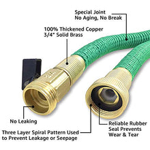 Load image into Gallery viewer, NGreen Expandable and Flexible Garden Hose - 25/50/75/100 Feet Strongest Triple Core Latex and Solid Brass Fittings Free Spray Nozzle 3/4 USA Standard Easy Storage Kink Free Water Hose (75 FT)
