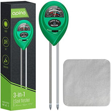 Load image into Gallery viewer, apine Soil Moister Meter, 3 in 1 Soil pH Tester, Soil Test Kit for Lawns, Garden, Farm, House, Indoor, Outdoor, Hydrometer for Plants.
