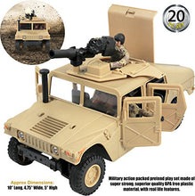 Load image into Gallery viewer, Click N' Play Military Humvee Vehicle 20 Piece Play Set with Accessories
